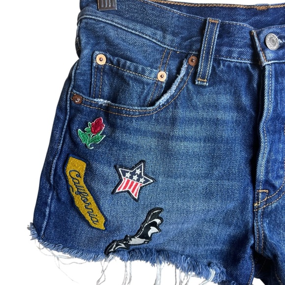 Levi’s Original Fit 501 Jean Shirts with Colorful Patches Size 26 - Picture 3 of 14